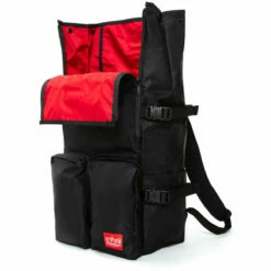 Manhattan Portage Flight Nylon Focus Backpack -LEXINGTON LUGGAGE Sales 1244 ntw blk angle front zipper 1
