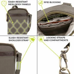 Travelon Anti-Theft Courier Mini Crossbody -LEXINGTON LUGGAGE Sales 33338 840 6