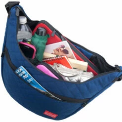 Manhattan Portage Quilted Nolita Shoulder Bag -LEXINGTON LUGGAGE Sales 6056QLT NVY INSIDE