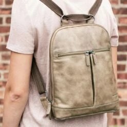 Jack Georges Buffed Small Convertible Backpack/Crossbody 6133 -LEXINGTON LUGGAGE Sales 6133 slate lifestyle