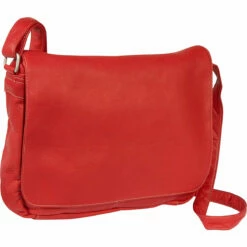 Ledonne Leather Full Flap Over Shoulder Bag -LEXINGTON LUGGAGE Sales H 148R red 83702