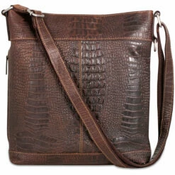 Jack Georges Hornback Croco Crossbody Bag HB312 -LEXINGTON LUGGAGE Sales HB312 Brn Back