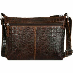 Jack Georges Hornback Croco Mini City Crossbody HB810 -LEXINGTON LUGGAGE Sales HB810brn back