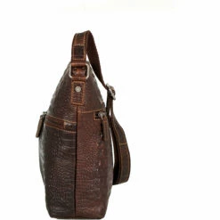 Jack Georges Hornback Croco Hobo Bag HB814 -LEXINGTON LUGGAGE Sales HB814brn side