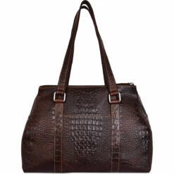 Jack Georges Hornback Croco Satchel Handbag HB815 -LEXINGTON LUGGAGE Sales HB815brn back