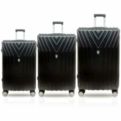 Tucci Bordo T0323 ABS 3pc Luggage Set -LEXINGTON LUGGAGE Sales T0323 03PC BLK